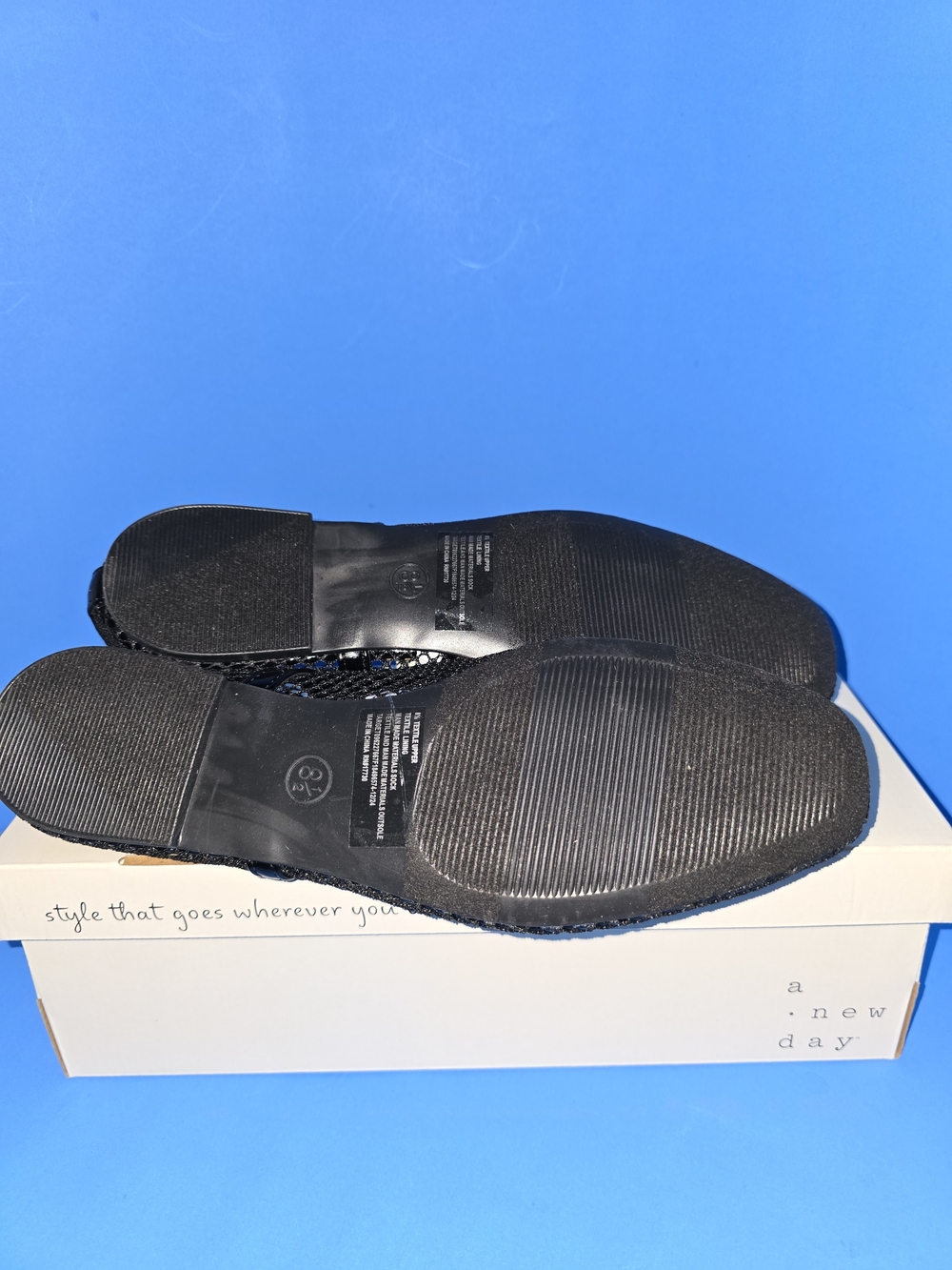NWT A New Day Black Mesh Mary Jane Flats Size 8.5 - Picture 5 of 8
